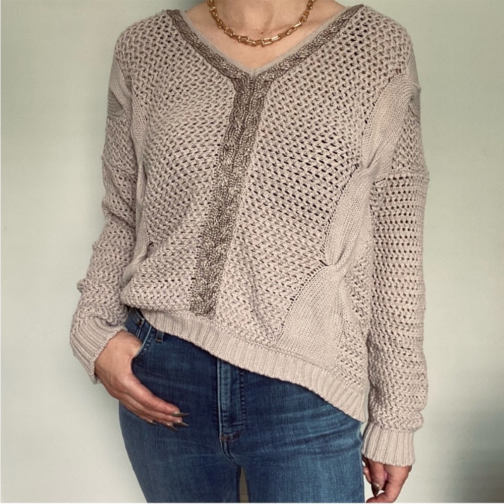 Willow & Clay hollow open knit sweater